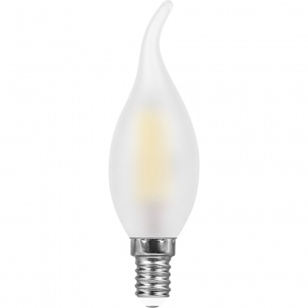 Лампа светодиодная LED 11вт Е14 теплый матовая свеча на ветру FILAMENT FERON LB-714 38009