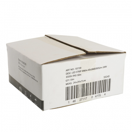 Лента светодиодная LEDх60/м 1м 6w/m 220в IP65 6500К SAFFIT SST20 55245