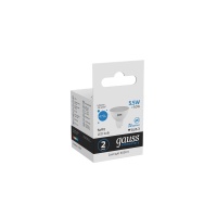 Лампа светодиодная LED 5.5 Вт 470 лм 6500К AC180-240В GU5.3 софит MR16 холодная  Elementary Gauss GAUSS 13536