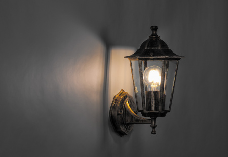 Светильник НБУ-60w вверх Е27 IP44 черное золото FERON 6101 чер.зол. 11125