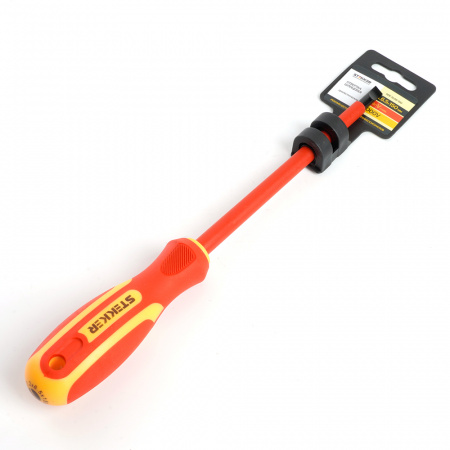 Отвертка шлицевая диэлектрическая SL6.5х150 1000В STEKKER SDE-SL65-150 39768