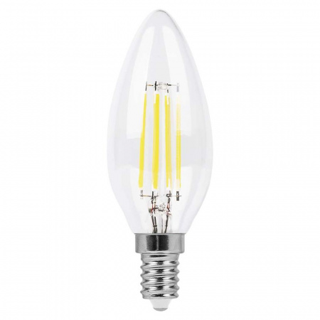 Лампа светодиодная LED 5вт Е14 белый свеча FILAMENT FERON LB-58 25573