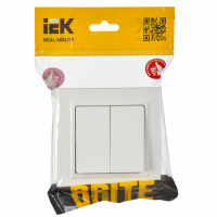 BRITE Выключатель двухклавишный проходной 10А ВС10-2-6-БрБ белый IEK BR-V22-0-10-K01