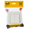 BRITE Выключатель двухклавишный проходной 10А ВС10-2-6-БрБ белый IEK BR-V22-0-10-K01