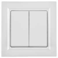 BRITE Выключатель двухклавишный проходной 10А ВС10-2-6-БрБ белый IEK BR-V22-0-10-K01