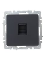 BRITE Розетка компьютерная RJ45 кат.5E РК10-БрГ графит IEK BR-K10-1-K53