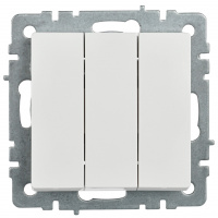 BRITE Выключатель трехклавишный 10А ВС10-3-0-БрБ белый IEK BR-V30-0-10-K01