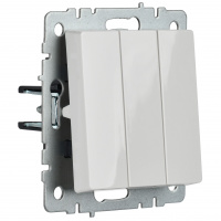 BRITE Выключатель трехклавишный 10А ВС10-3-0-БрБ белый IEK BR-V30-0-10-K01