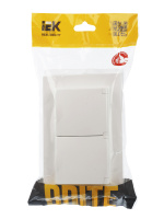 BRITE Розетка двойная с заземлением с защитными шторками и крышкой 16А в сборе IP44 РСбш12-3-44-БрЖ жемчуг IEK BR-R26-16-44-K36-F