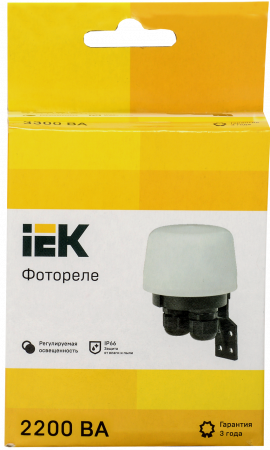 LFR20-603-2200-K01 Фотореле ФР 603 максимальная нагрузка 2200ВА IP66 белый IEK 