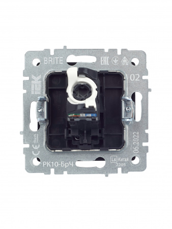 BRITE Розетка компьютерная RJ45 кат.5E РК10-БрЧ черный IEK BR-K10-1-K02
