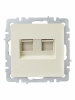 BRITE Розетка компьютерная двойная RJ45 кат.5E РК10-2-БрКр бежевый IEK BR-K20-1-K10