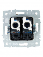 BRITE Розетка компьютерная двойная RJ45 кат.5E РК10-2-БрКр бежевый IEK BR-K20-1-K10