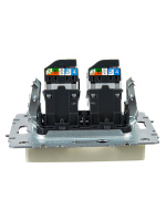 BRITE Розетка компьютерная двойная RJ45 кат.5E РК10-2-БрКр бежевый IEK BR-K20-1-K10