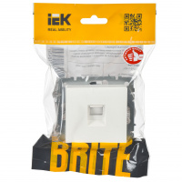 BRITE Розетка компьютерная RJ45 кат.5E РК10-БрБ белый IEK BR-K10-1-K01