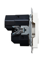 BRITE Розетка 1 пост с заземлением с защитными шторками 16А с USB A+A 5В 3.1А РЮш10-2-БрБ белый IEK BR-R14-16-U21-D31-K01