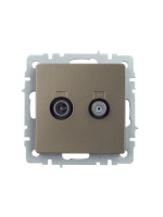 BRITE Розетка двойная TV+SAT РТВ/РСп12-БрШ шампань IEK BR-AF20-O-K37