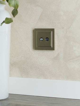 BRITE Розетка двойная TV+SAT РТВ/РСп12-БрШ шампань IEK BR-AF20-O-K37