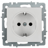 BRITE Розетка с заземлением с защитными шторками 16А РС14-1-0-БрБ белый IEK BR-R14-16-K01