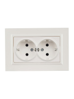 BRITE Розетка двойная с заземлением без защитных шторок 16А в сборе РС12-3-БрЖ жемчуг IEK BR-R21-16-K36-F