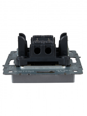 BR-V10-0-10-K47 BRITE Выключатель одноклавишный 10А ВС10-1-0-БрА алюминий IEK 