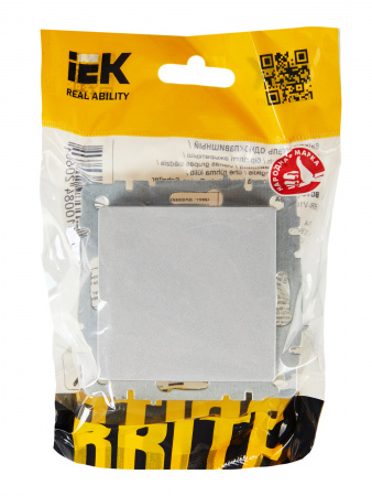 BR-V10-0-10-K47 BRITE Выключатель одноклавишный 10А ВС10-1-0-БрА алюминий IEK 