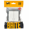 BRITE Выключатель двухклавишный с индикацией 10А ВС10-2-1-БрБ белый IEK BR-V20-1-10-K01