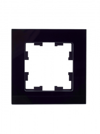 BR-M12-G-K02 BRITE Рамка 1 пост РУ-1-2-БрЧ стекло черный IEK 