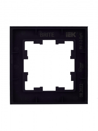 BRITE Рамка 1 пост РУ-1-2-БрЧ стекло черный IEK BR-M12-G-K02