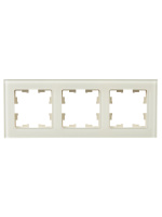 BRITE Рамка 3 поста РУ-3-2-БрВа стекло ванильный IEK BR-M32-G-K10