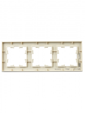 BRITE Рамка 3 поста РУ-3-2-БрВа стекло ванильный IEK BR-M32-G-K10