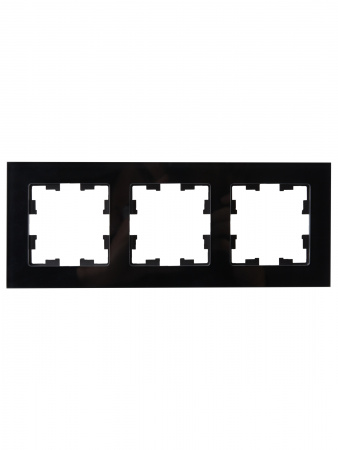 BRITE Рамка 3 поста РУ-3-2-БрЧ стекло черный IEK BR-M32-G-K02