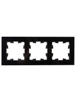 BRITE Рамка 3 поста РУ-3-2-БрЧ стекло черный IEK BR-M32-G-K02