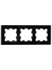 BRITE Рамка 3 поста РУ-3-2-БрЧ стекло черный IEK BR-M32-G-K02