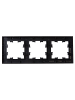 BRITE Рамка 3 поста РУ-3-2-БрЧ стекло черный IEK BR-M32-G-K02