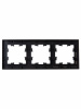 BRITE Рамка 3 поста РУ-3-2-БрЧ стекло черный IEK BR-M32-G-K02