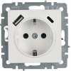 BRITE Розетка с заземлением с защитными шторками 16А с USB A+C 18Вт РЮш11-1-БрБ белый IEK BR-R14-16-U22-018-K01