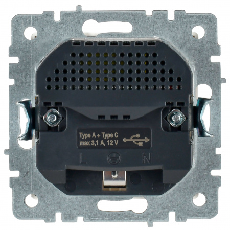 BRITE Розетка с заземлением с защитными шторками 16А с USB A+C 18Вт РЮш11-1-БрБ белый IEK BR-R14-16-U22-018-K01