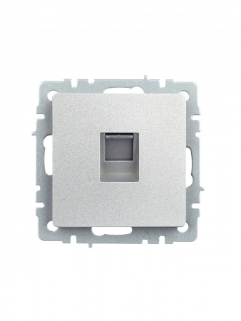 BRITE Розетка компьютерная RJ45 кат.5E РК10-БрА алюминий IEK BR-K10-1-K47