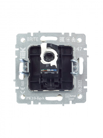 BRITE Розетка компьютерная RJ45 кат.5E РК10-БрА алюминий IEK BR-K10-1-K47