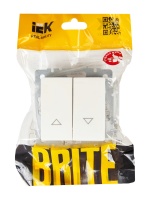 BRITE Выключатель жалюзи 10А ВС10-1-5-БрБ белый IEK BR-V15-0-10-K01