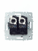 BRITE Розетка компьютерная двойная RJ45 кат.5E РК10-2-БрШ шампань IEK BR-K20-1-K37
