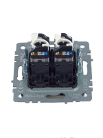 BRITE Розетка компьютерная двойная RJ45 кат.5E РК10-2-БрШ шампань IEK BR-K20-1-K37