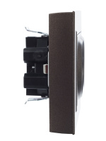 BRITE Розетка двойная с заземлением с защитными шторками 16А в сборе РСш12-3-БрТБ темная бронза IEK BR-R24-16-K45-F