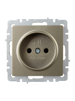 BRITE Розетка без заземления без защитных шторок 10А РС10-1-0-БрШ шампань IEK BR-R10-10-K37