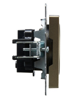 BRITE Розетка без заземления без защитных шторок 10А РС10-1-0-БрШ шампань IEK BR-R10-10-K37