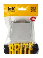 BRITE Выключатель одноклавишный проходной 10А ВС10-1-6-БрА алюминий IEK BR-V12-0-10-K47