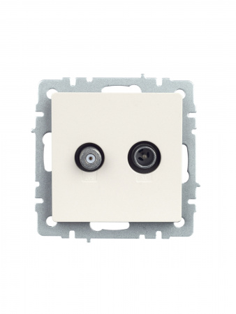 BRITE Розетка двойная TV+SAT РТВ/РСп12-БрЖ жемчуг IEK BR-AF20-O-K36