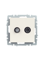 BRITE Розетка двойная TV+SAT РТВ/РСп12-БрЖ жемчуг IEK BR-AF20-O-K36