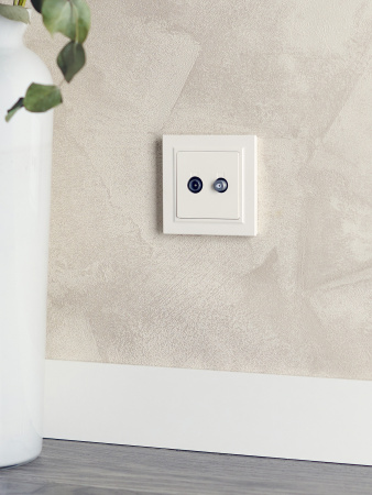 BRITE Розетка двойная TV+SAT РТВ/РСп12-БрЖ жемчуг IEK BR-AF20-O-K36